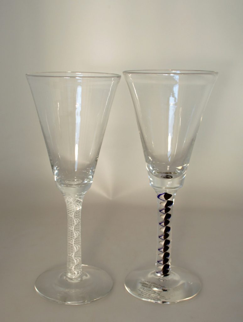 Reproduction 18th Century Georgian Twisted Stemmed Drinking Glasses Twists Glass